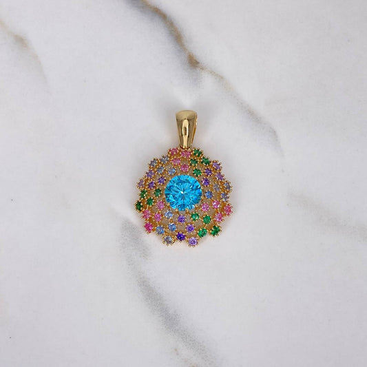 Dije Flor De Loto 5.1gr / 3.3cm / Circones Colores Oro Amarillo $