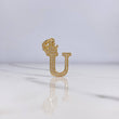 Dije Letra U 3.45gr / 3.3cm / Circones Blancos Oro Amarillo $