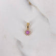 Dije Halo Piedra 0.85gr / 1.4cm / Circones Rosado Blancos Oro Amarillo $