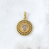 Dije Corona RX 6.75gr/3.5cm Circones Negros Dos Oros Amarillo Blanco (Oferta)