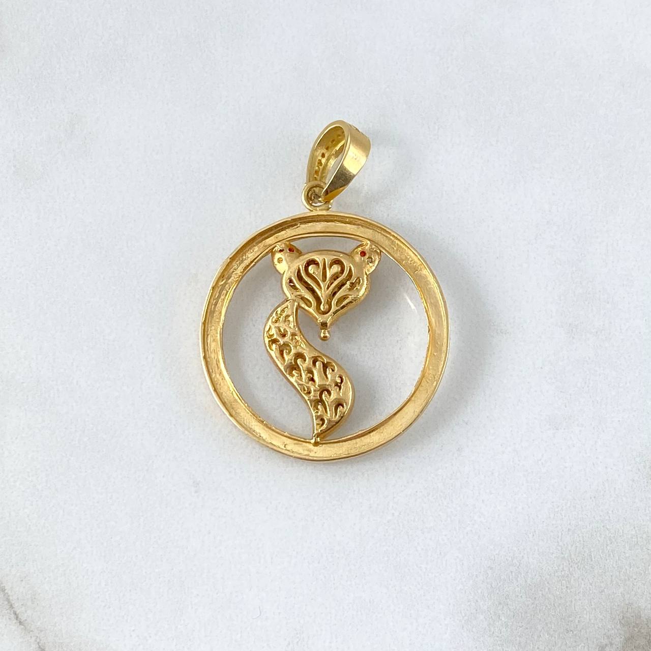 Dije Zorro Aro Diamantado 9.2gr / 4.2cm Circones Blancos Naranjas Oro Amarillo