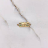 Herraje Placa Corona 1.6gr / 2.5cm / Rectangular Circones Blancos Verdes   Oro Amarillo $