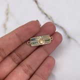 Herraje Placa Corona 1.6gr / 2.5cm / Rectangular Circones Blancos Verdes   Oro Amarillo $