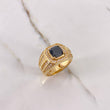 Anillo Sello Cuadrado 12.05gr / T11 1/2 / Circones Blancos Negro Oro Amarillo $