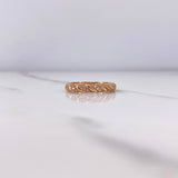 Anillo Espiral 2.35gr / T5 1/2 / Circones Blancos Oro Rosa $