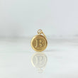 Dije Letra B Redondo 0.4gr / 1.6cm / Troquelado Oro Amarillo