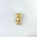 Dije Oso 2gr / 2.2cm / Ojos Blancos Oro Amarillo