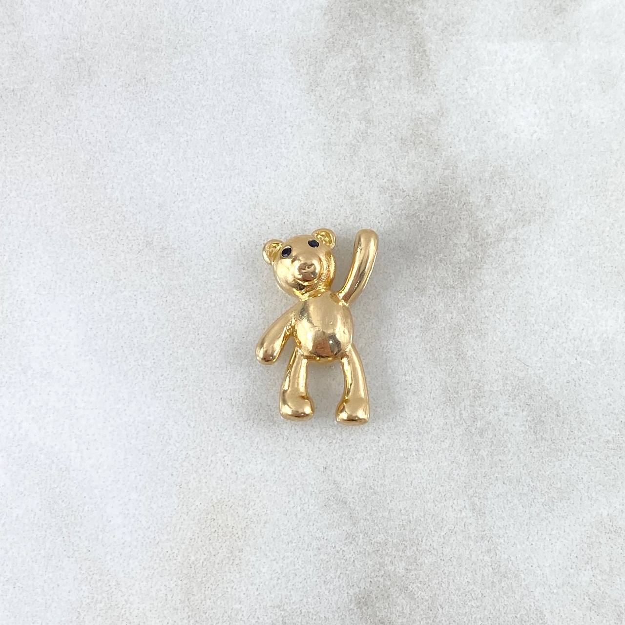 Dije Oso 2.5gr / 1.7cm / Ojos Negros Oro Amarillo