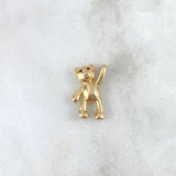 Dije Oso 2.5gr / 1.7cm / Ojos Negros Oro Amarillo