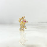 Dije Oso 1.65gr / 2.2cm / Circones Blancos Ojos Nariz Fucsia Oro Amarillo