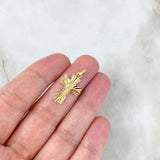 Dije Cruz Cristo 1.25gr / 2.4cm / Diamantada Oro Amarillo