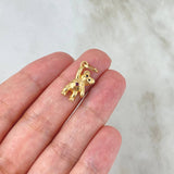 Dije Oso Corazon 1.85gr / 2.2cm / Circon Fucsia Ojos Negros Oro Amarillo ©
