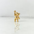 Dije Oso Corazon 1.85gr / 2.2cm / Circon Fucsia Ojos Negros Oro Amarillo ©