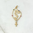 Dije Virgen María 1.4gr / 3.8cm / Silueta Circones de Colores Oro Amarillo
