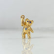 Dije Oso Corazon 1.8gr / 2.3cm / Circones Azules Oro Amarillo