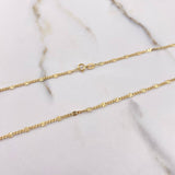 Cadena Cubana 2.4gr / 50cm / 2mm Plana Diamantada Oro Amarillo +3 $