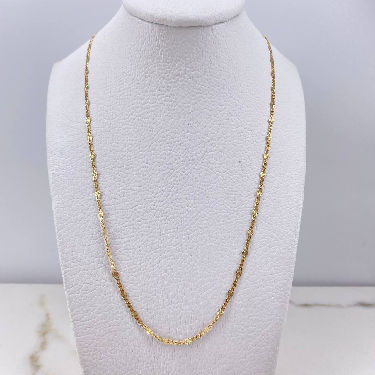 Cadena Cubana 2.4gr / 50cm / 2mm Plana Diamantada Oro Amarillo +3 $