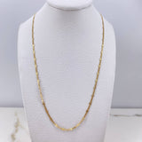 Cadena Cubana 2.4gr / 50cm / 2mm Plana Diamantada Oro Amarillo +3 $