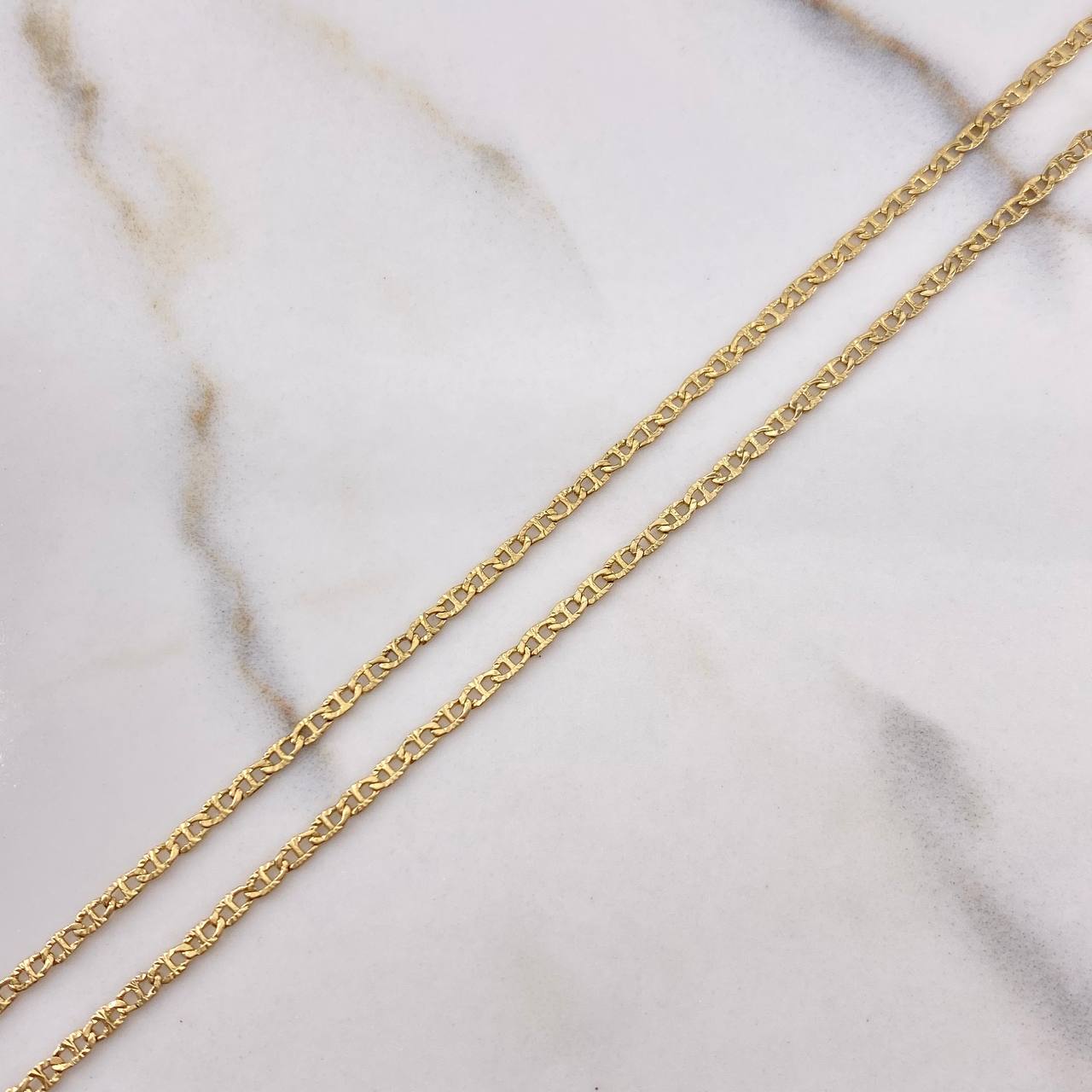 Cadena Escalera 3.35gr / 50cm / 2mm Diamantada Oro Amarillo +3 $