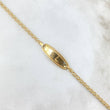 Pulso Aro Seguido 1.35gr / 13cm-14.5cm / 2mm Placa Rectangular Ovalada Curva Bordeada Punteada Oro Amarillo