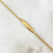 Pulso Aro Seguido 1.35gr / 13.5cm-14.5cm / 2mm Placa Rectangular Ovalada Oro Amarillo