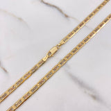 Cadena Escalera Plana 17.25gr / 60cm / 4mm Diamantada Tres Oros +3 $