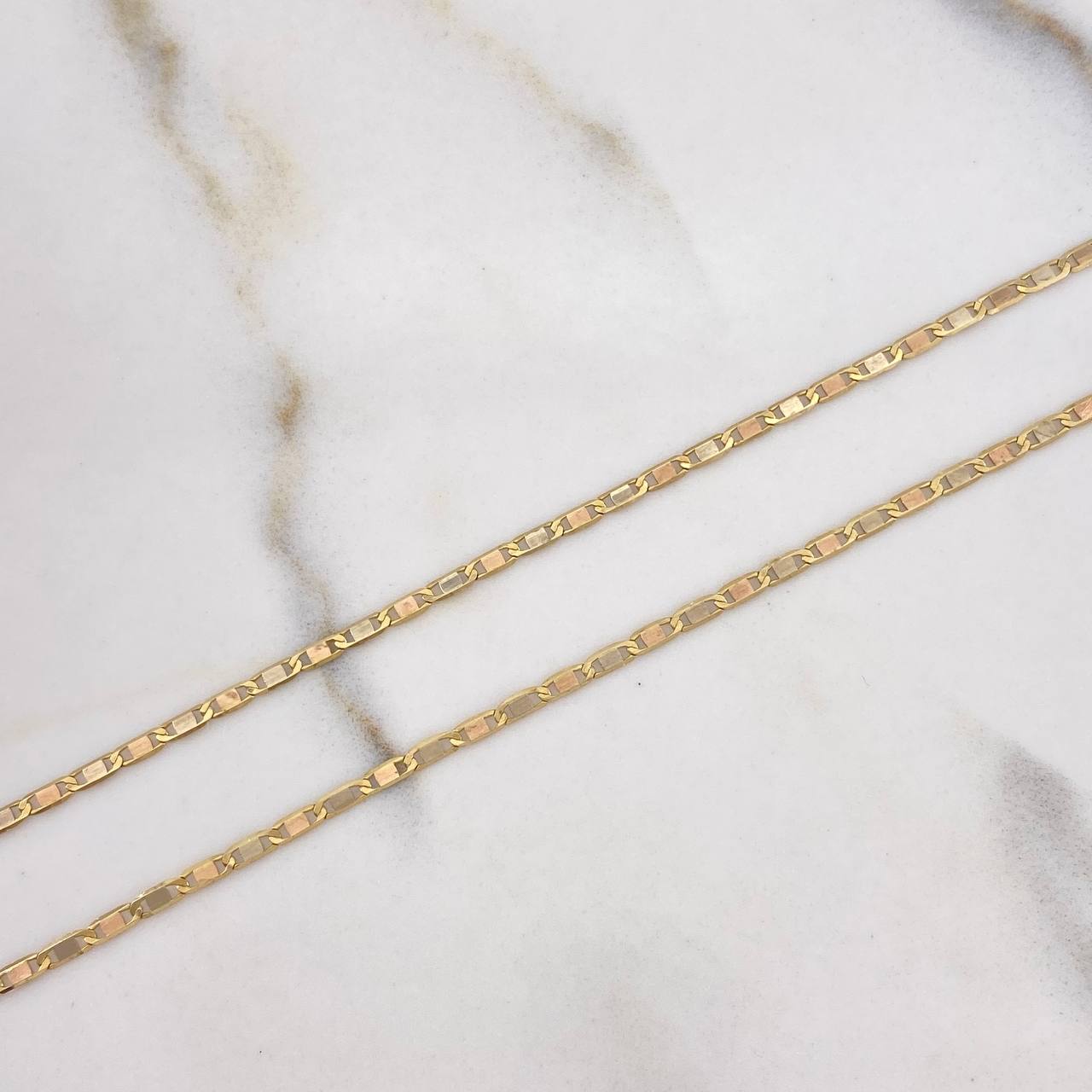 Cadena Escalera Plana 3.4gr / 60cm / 2mm Lisa Tres Oros +3 $