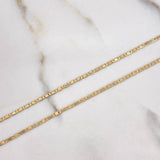 Cadena Escalera Plana 3.4gr / 60cm / 2mm Lisa Tres Oros +3 $