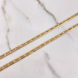 Cadena Escalera Plana 17.25gr / 60cm / 4mm Diamantada Tres Oros +3 $