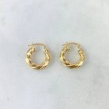 Candongas Moni 1.3gr / 1.5cm / Entorchadas Oro Amarillo