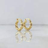 Candongas Moni 1.3gr / 1.5cm / Entorchadas Oro Amarillo