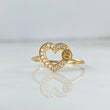 Anillo Corazon Silueta 1.2gr / T5 1/4 / Circones Blancos Oro Amarillo ©