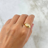Anillo Sello Corazon 2gr / T7 / Tres Oros ©