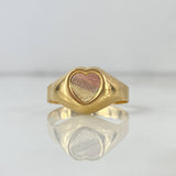 Anillo Sello Corazon 2gr / T7 / Tres Oros ©