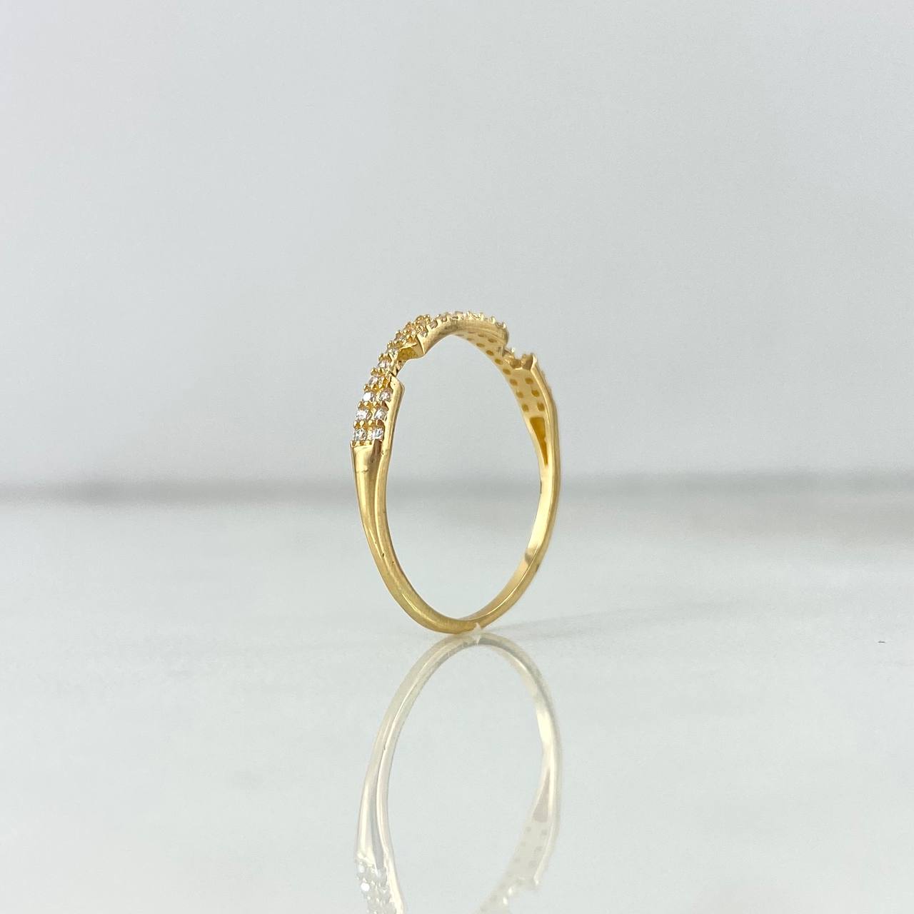 Anillo Escalonado 1gr / T6 1/4 / Circones Blancos Oro Amarillo ©