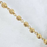 Pulso Tipo Militar 4.75gr / 18.5cm / 5mm Bolas Diamantadas Oro Amarillo *
