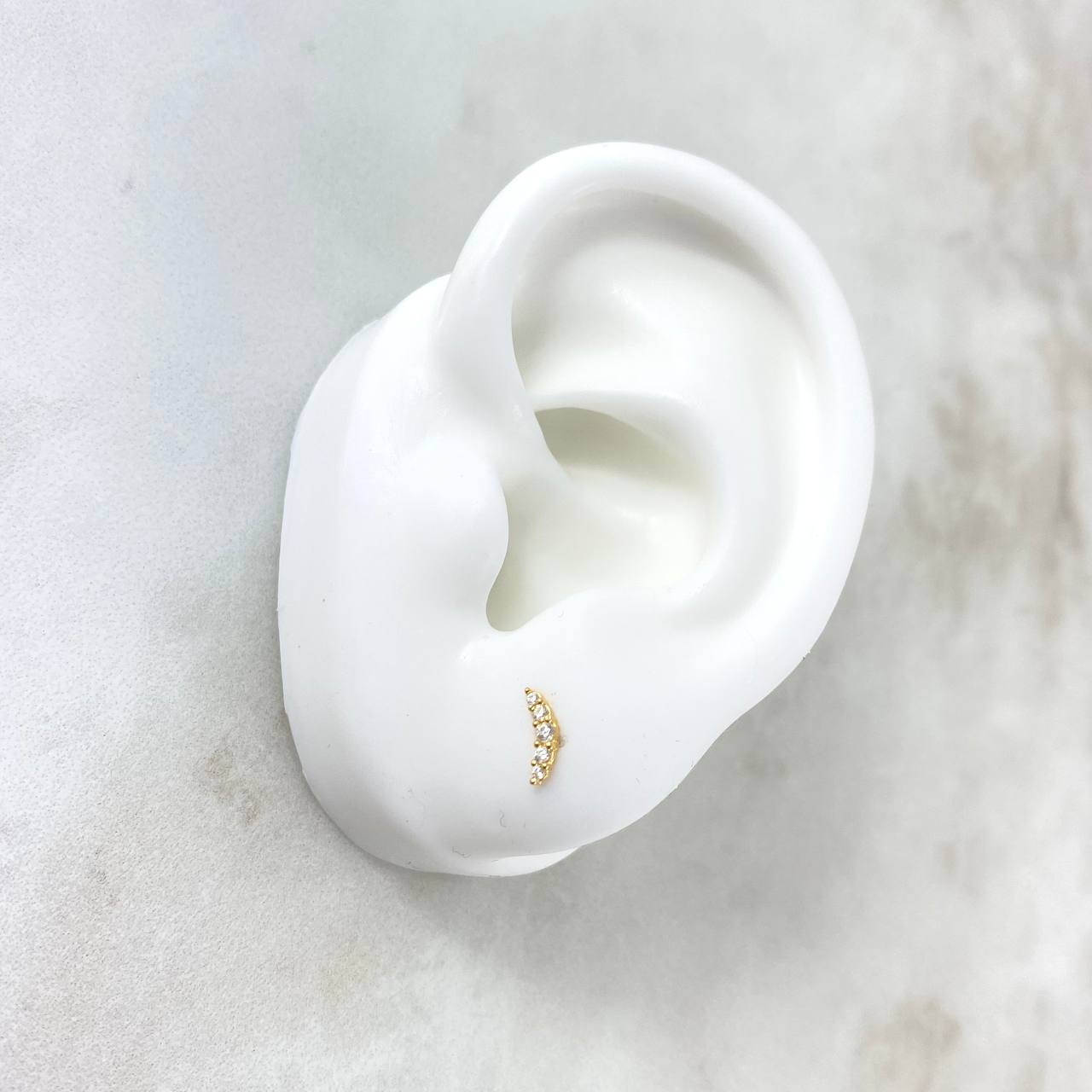 Topos Bumeran 0.55gr / 0.7cm / Circones Blancos Oro Amarillo *