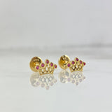 Topos Corona 0.85gr / 0.8cm / Circones Fucsias Oro Amarillo *
