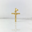 Dije Cruz Cristo 1.2gr / 3.5cm / Baston Texturizado Oro Amarillo