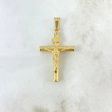 Dije Cruz Cristo 1.2gr / 3.5cm / Baston Texturizado Oro Amarillo