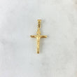 Dije Cruz Cristo 0.7gr / 2.7cm / Puntas Planas Liso Oro Amarillo