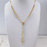 Rosario Virgen Milagrosa 6.3gr / 50cm / 3mm Bolas Diamantadas Oro Amarillo $