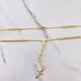 Rosario Virgen Milagrosa 6.3gr / 50cm / 3mm Bolas Diamantadas Oro Amarillo $