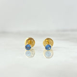 Topos Bisel 0.45gr / 3mm Circon Celeste Oro Amarillo (Joya)