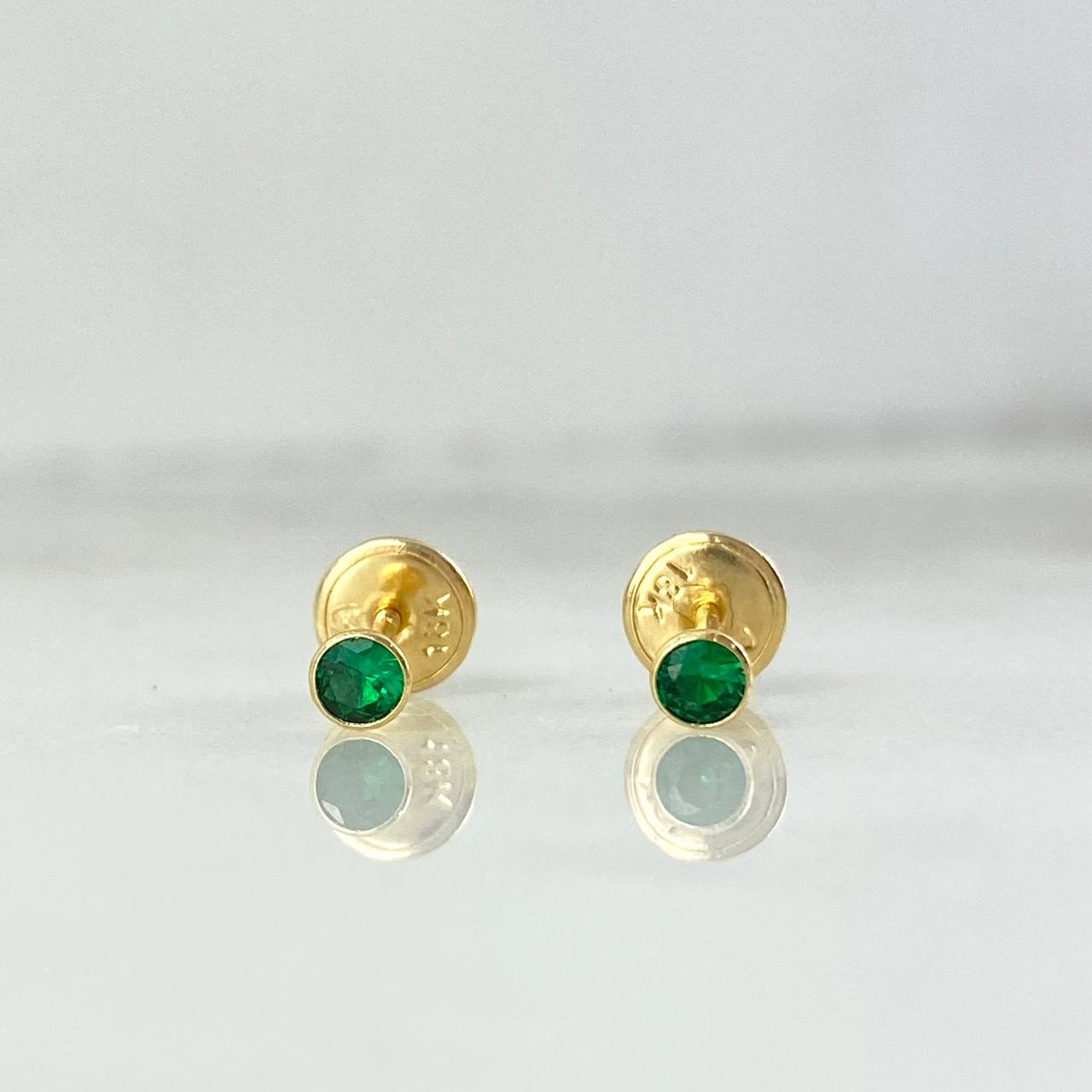 Topos Bisel 0.4gr / 3mm Circon Verde Oro Amarillo (Joya)