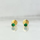 Topos Bisel 0.4gr / 3mm Circon Verde Oro Amarillo (Joya)