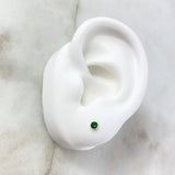 Topos Bisel 0.4gr / 3mm Circon Verde Oro Amarillo (Joya)