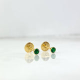 Topos Bisel 0.4gr / 3mm Circon Verde Oro Amarillo (Joya)