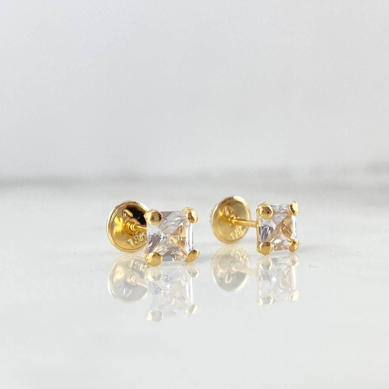Topos Carret 0.9gr / 5mm Circon Blanco Oro Amarillo (Joya) *
