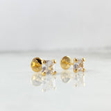 Topos Carret 0.9gr / 5mm Circon Blanco Oro Amarillo (Joya) *